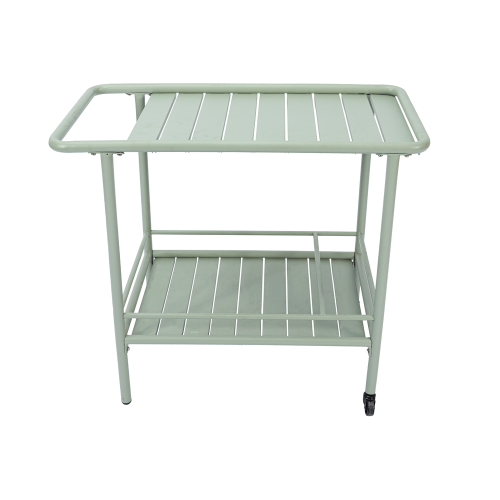 2-Tier Metal Serving Rolling Cart with Handle